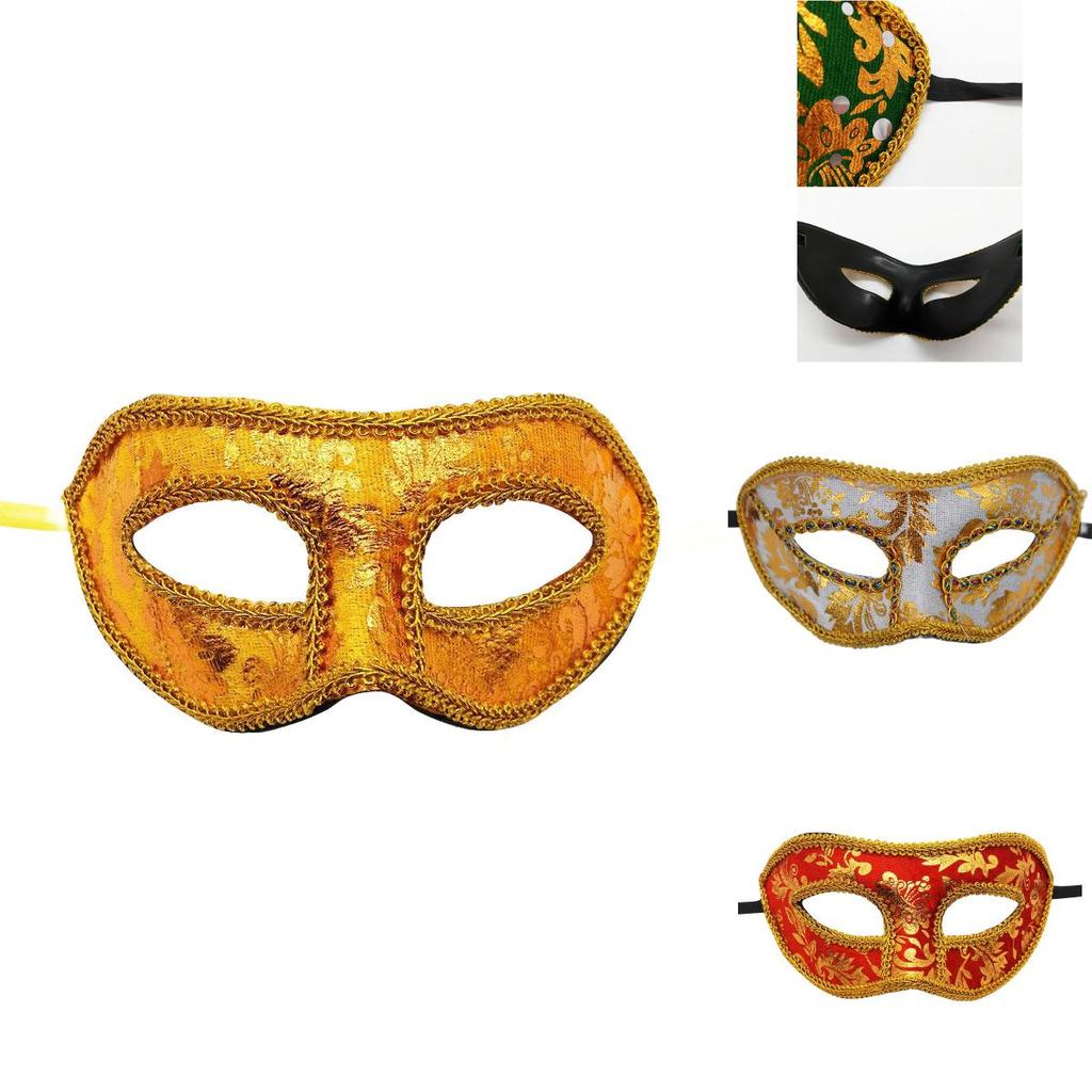 Mysterious Angel Halloween Masquerade Party Men's Mask Plush Cloth Half Face Mask With Fabric Edges
