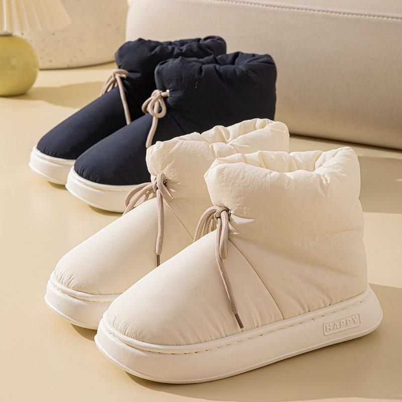 Women's Winter Fuzzy Warm House Slippers Waterproof Fur Lined Furry Slippers Non-slip Ankle Bootie Home Shoes Indoor Outdoor Cozy Snow Boots for Women