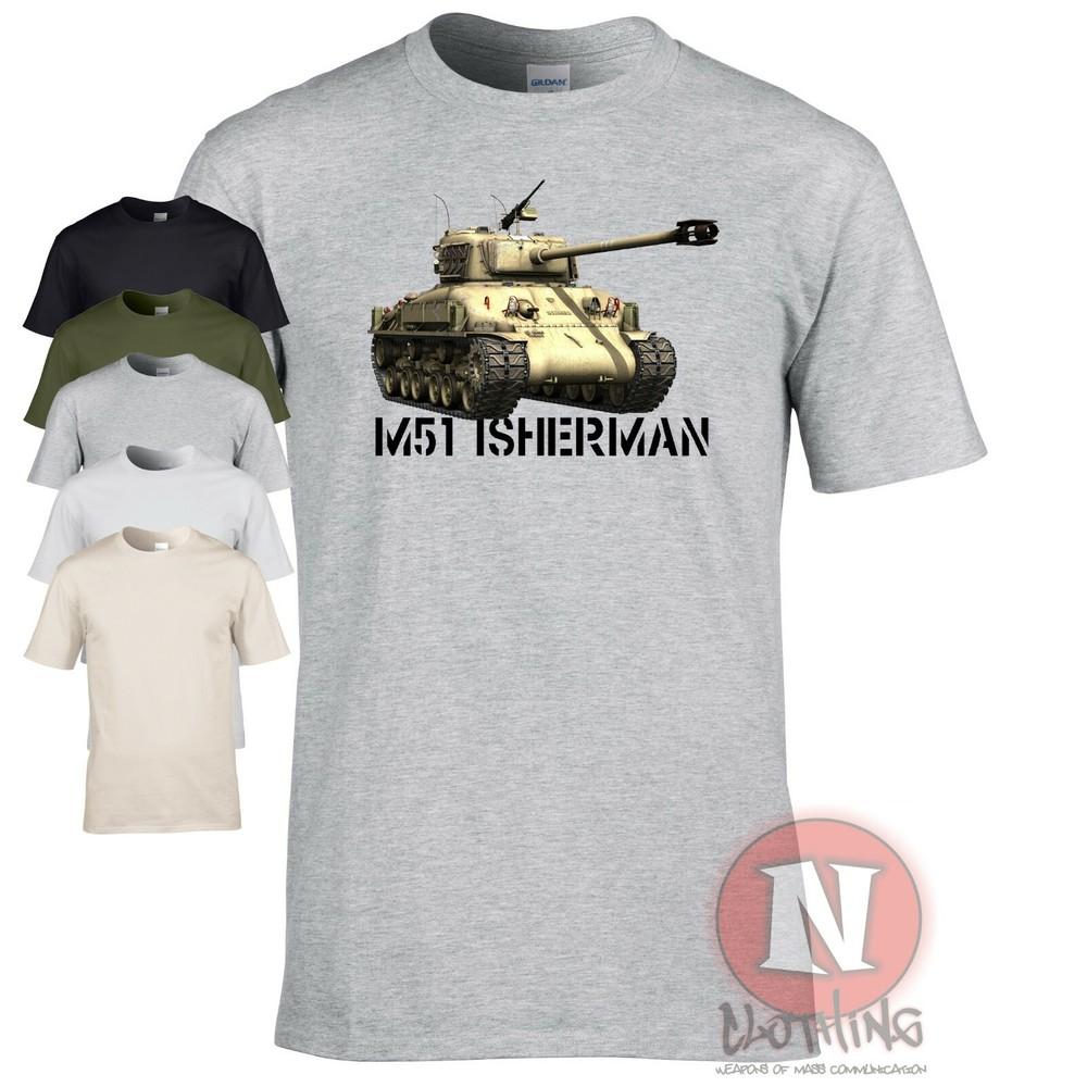 

M51 ISherman tank t-shirt Super Sherman war allied vehicle WOT US army 3XL