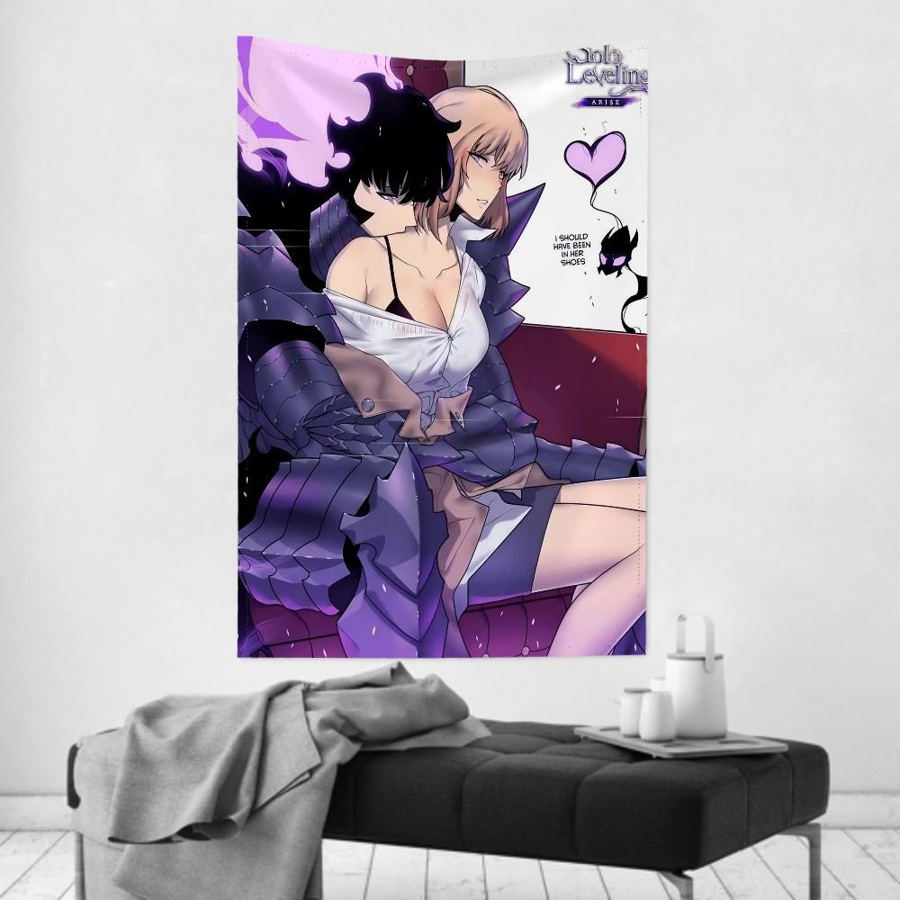 Anime Comics PeripheralsSolo Leveling Tapestry Room Decor Wall Cloth Party Hanging Background Room Decor Baby Room