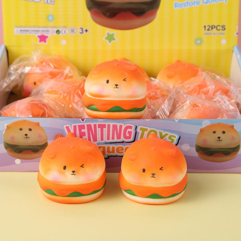 Creative Hamburger Squeeze Toy - Office Stress Reliever & Fun Bread Ornament