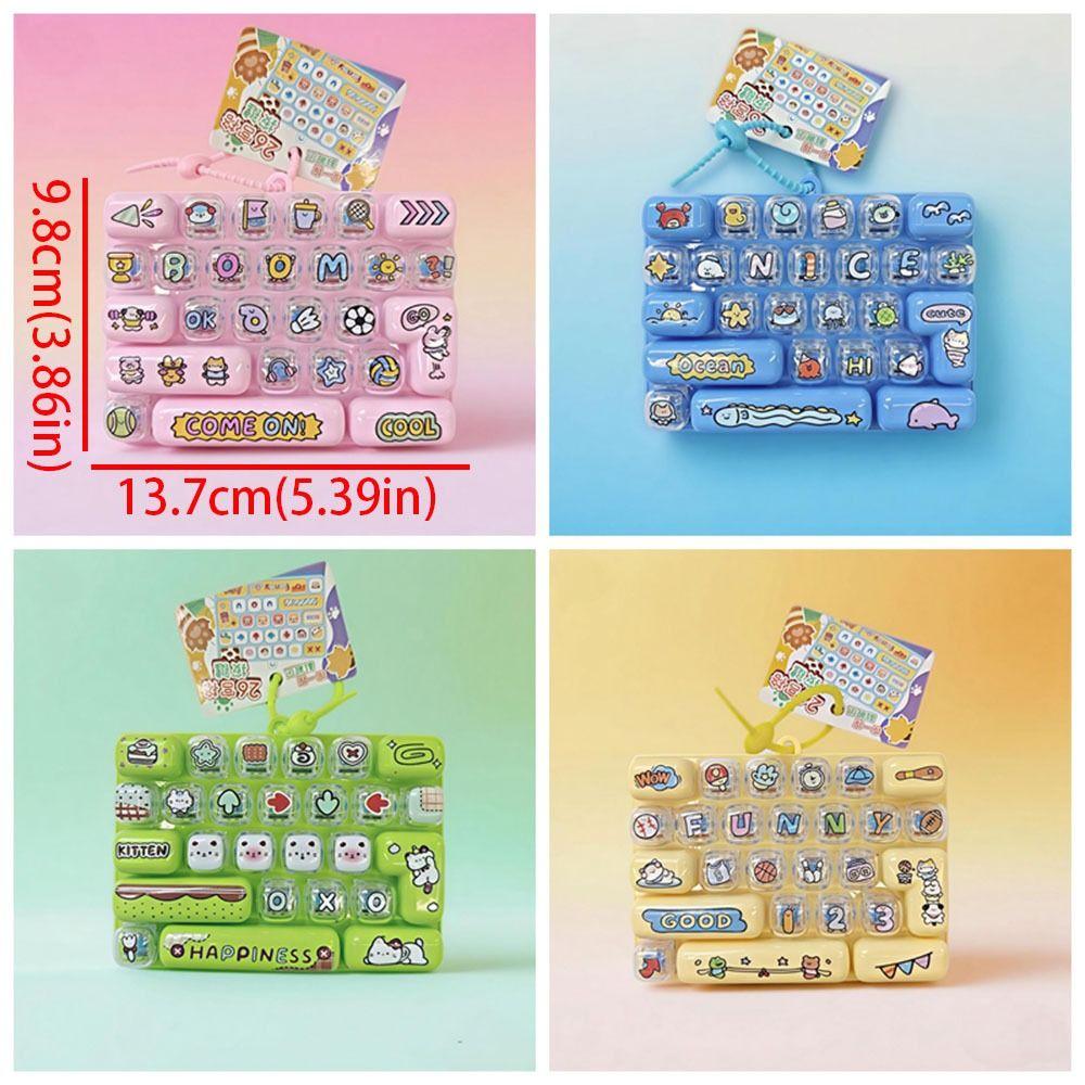 Plastic Mechanical Fidget Keyboard Cartoon Fidget Keychain Toy Keyboard Pendant Backpack Pendant