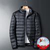 Men's Lightweight Short Down Jacket with Stand-Up Collar for Autumn/Winter