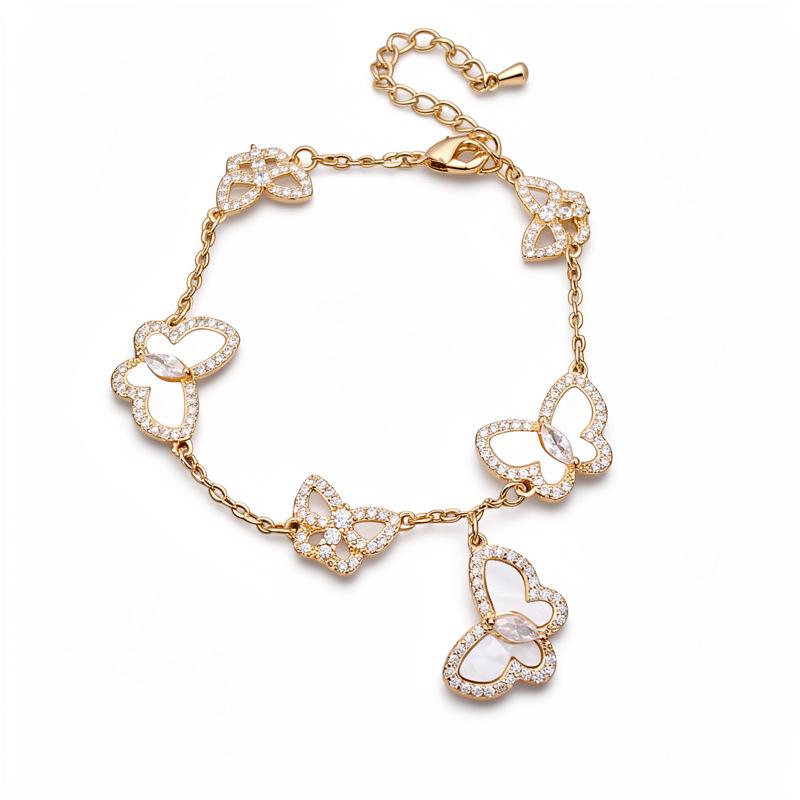 Elegant Zircon Butterfly Bracelet: Colorful, Versatile High-End Accessory for Women