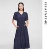 ELLASSAY Summer V-Neck A-Line Midi Dress