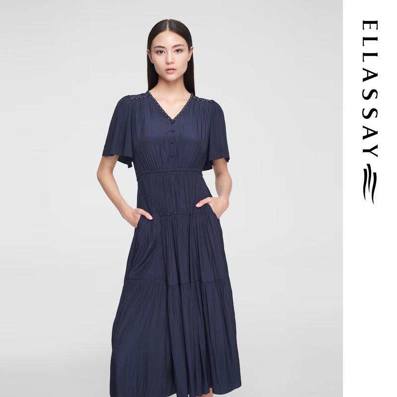 ELLASSAY Summer V-Neck A-Line Midi Dress