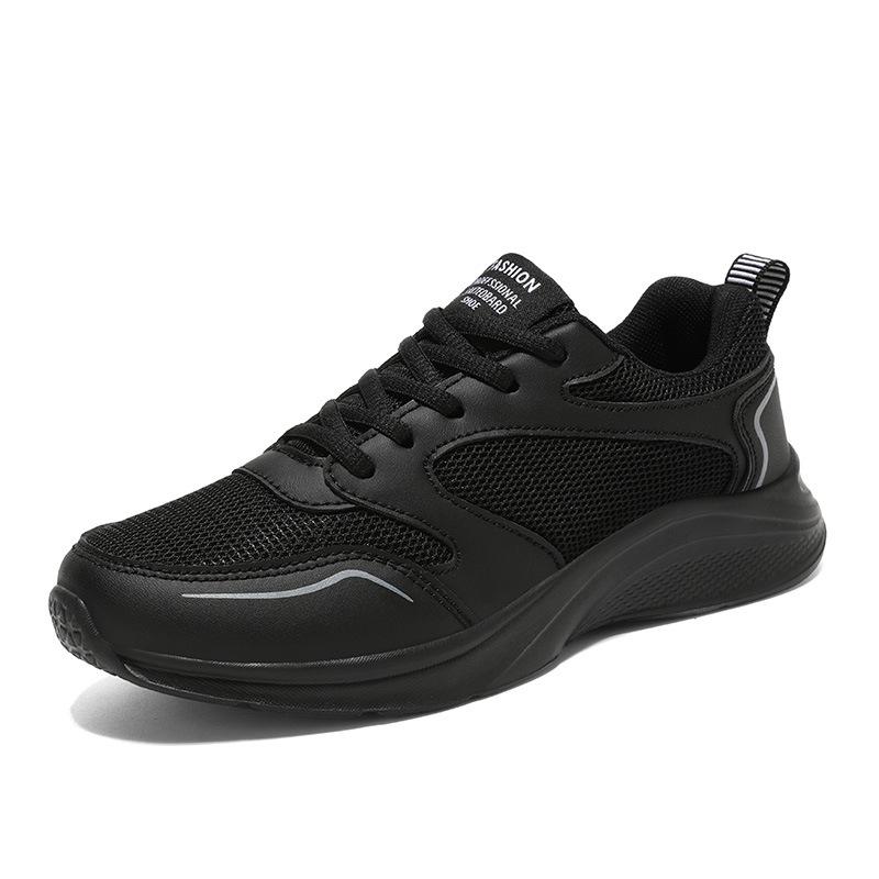 Cold sticky shoes spring and summer mesh breathable sneakers lightweight student running shoes black casual travel shoes