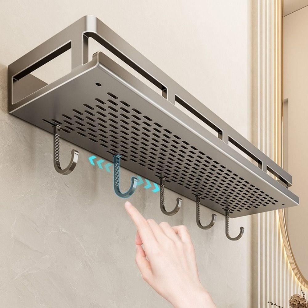 Bohrerfreie Badezimmerregal Rechteckige Form Lagerregal Badezimmer-Organizer Eckregal Für Badezimmer