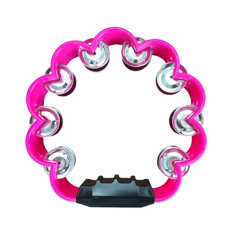 Jingle Tambourine 1Pcs Petal Shaped Percussion Handheld Instrument For Adults School Music Class Family Party