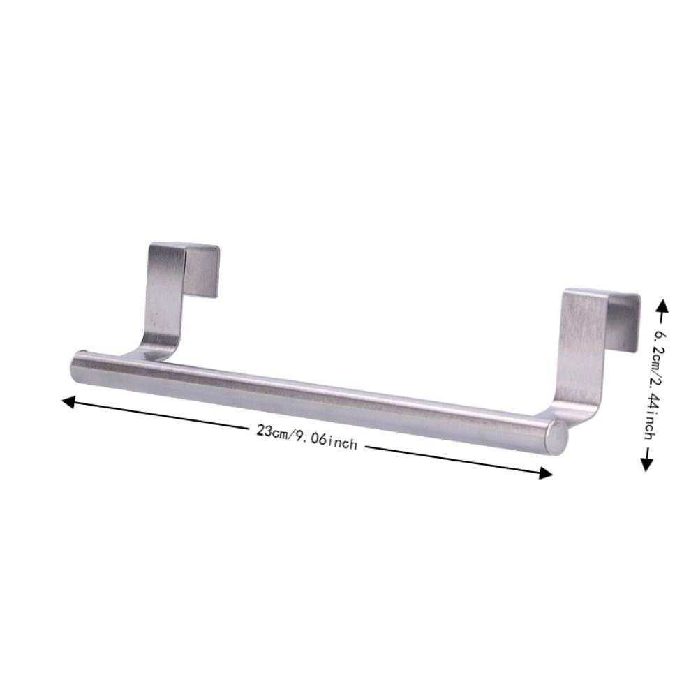 2 PCS Silver Towel Rack Punch Free Hanging Towel Holder Home Kitchen Bathroom