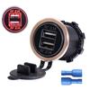 Waterproof DC 2.A Motorcycle Boat Car Dual USB Charger LED Power Adapter For Mobile Phone Tablet
