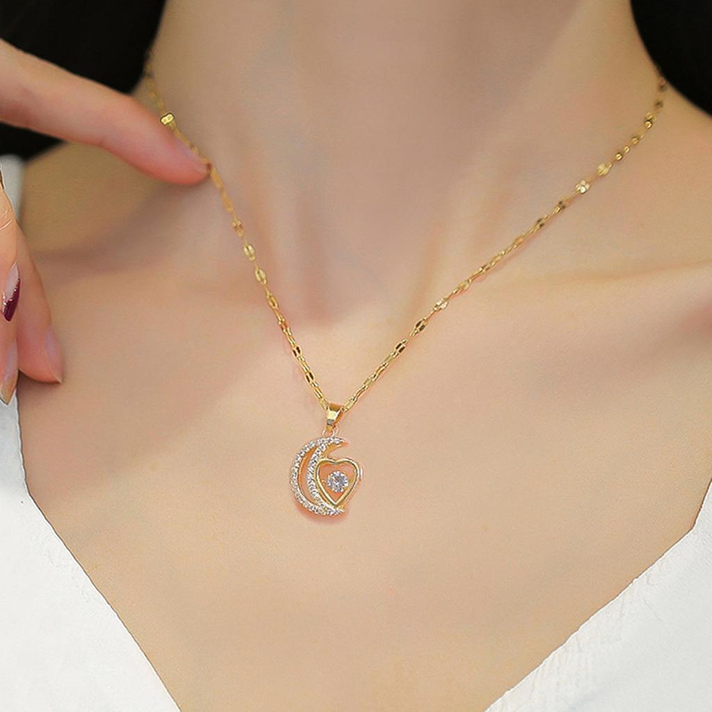 Zircon Rotating Flower Pendant Necklace Clavicle Chain Adjustable Choker Sweet Cool Collar Necklace Fashion Jewelry