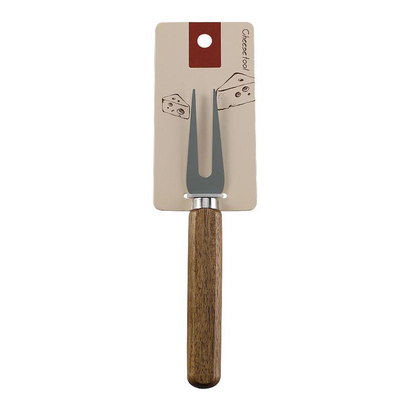 Stainless Steel Cheese and Butter Knife Set with Acacia Wood Handles - Includes Western Dinner Knives and Forks