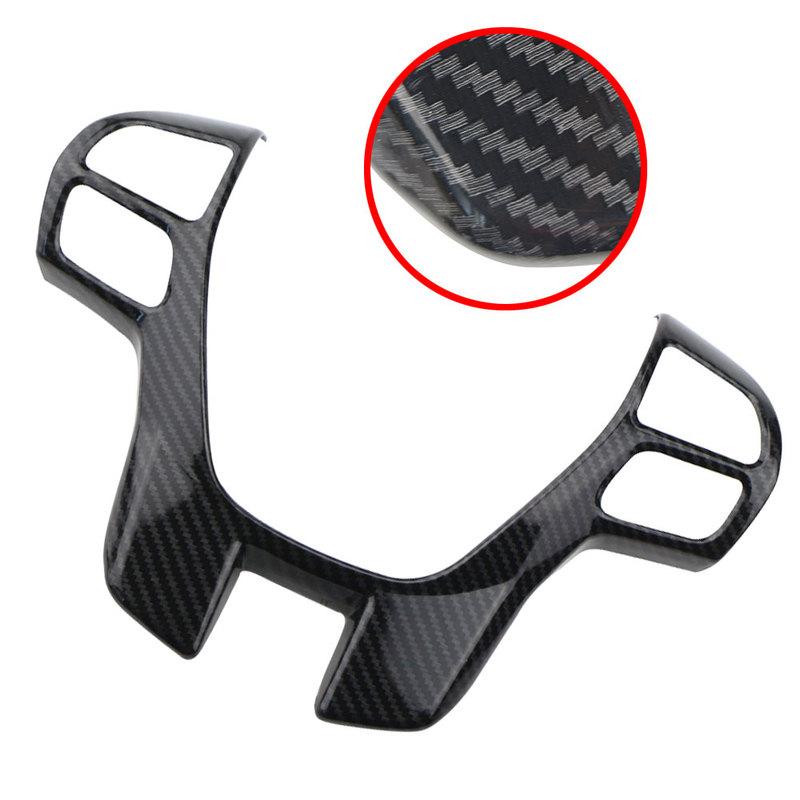 Carbon Fiber Steering Wheel Cover Trim Frame Decorator Sticker Car Accessories For Ford Ranger Everest Endeavour 2015+-M53K