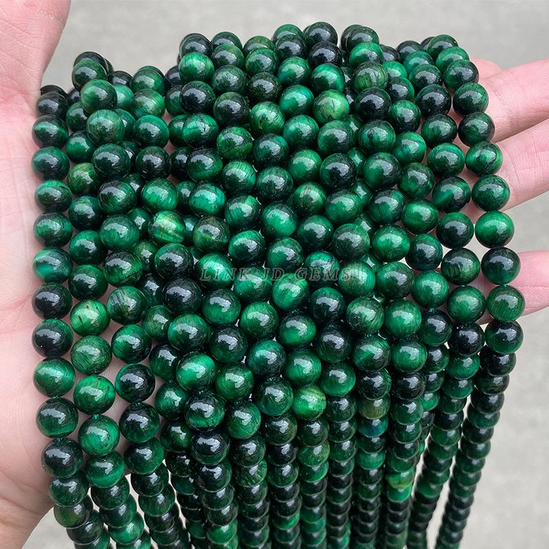 Jingde A-Grade Green Tiger Eye Round Loose Beads Bracelet for DIY Jewelry Accessories
