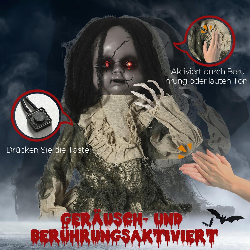 Halloween Decoration Ghost Doll with Special Effects and Sound Function 80 Cm X 23 Cm X 83 Cm