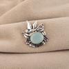 Aqua Chalcedony Gemstone 925 Sterling Silver Women Pendant 0.5" Birthday Gift For Wife CP-43-20