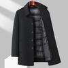 Jas Herfst en Winter Middellang en Lang Uitneembare Donzen Voering Revers Wollen Jas