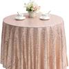 Nordic Style Round Solid Color Sequin Tablecloth for Weddings and Hotel Banquets