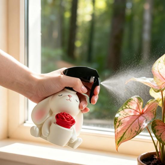 Cute Rabbit Spray Bottle, Fine Mist Water Sprayer, 280ml Plant Mister Gardening Mister Bottle for Flower Watering Home Cleaning