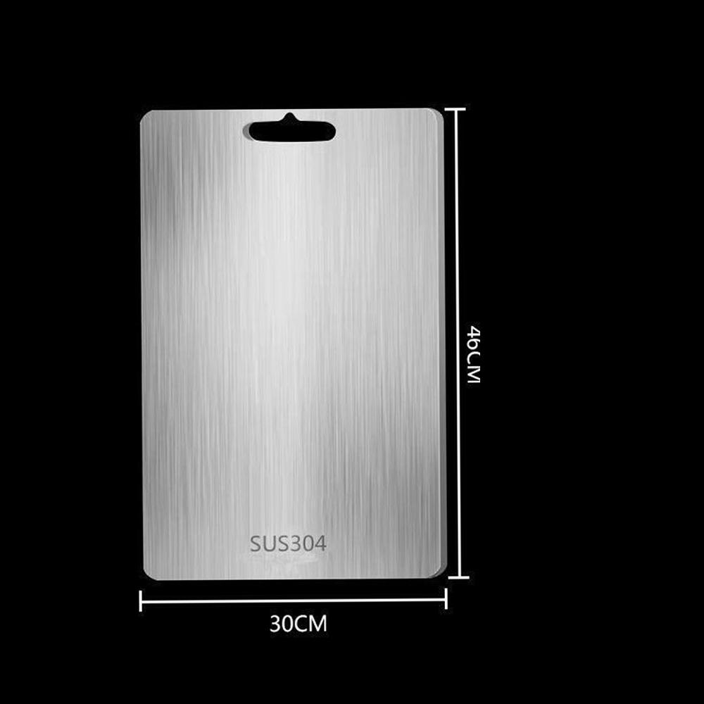 Placă de tăiat din oțel inoxidabil 304, placă de tăiat de calitate alimentară pentru bucătărie, suport de tăiat cu două fețe, adecvat pentru carne, fructe și legume