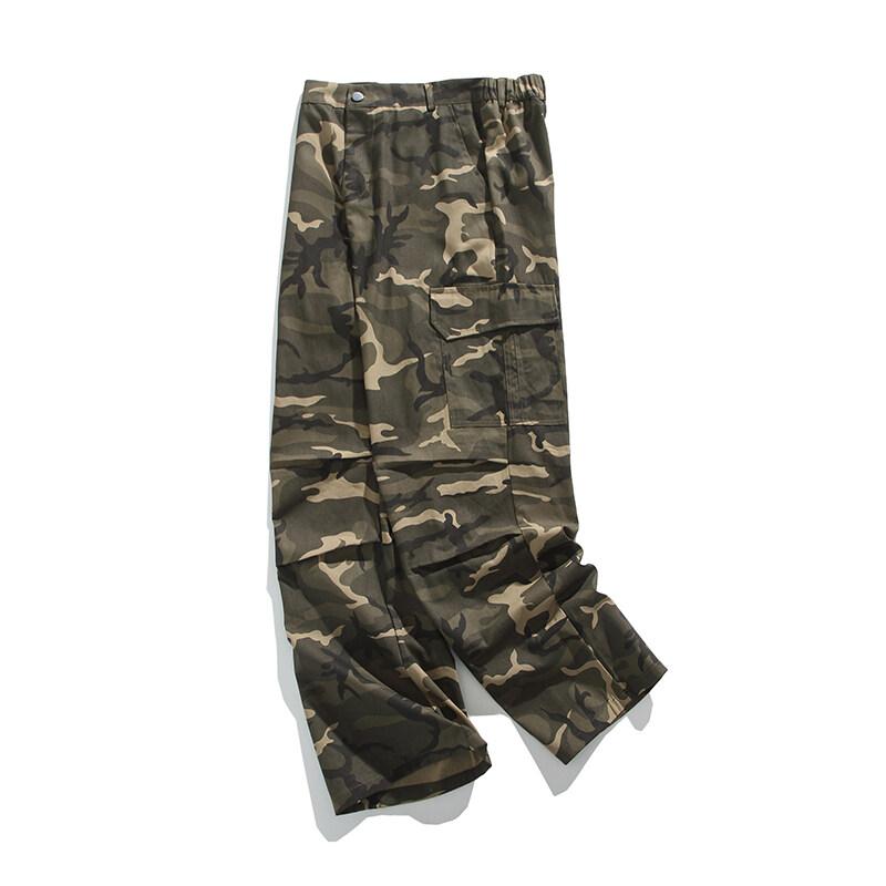 2025 Vår Sommer Herre Baggy Kamuflasjebukser Herre Elastisk Midje Streetwear Cargobukser Vår Herre Hip Hop Løse Bukser