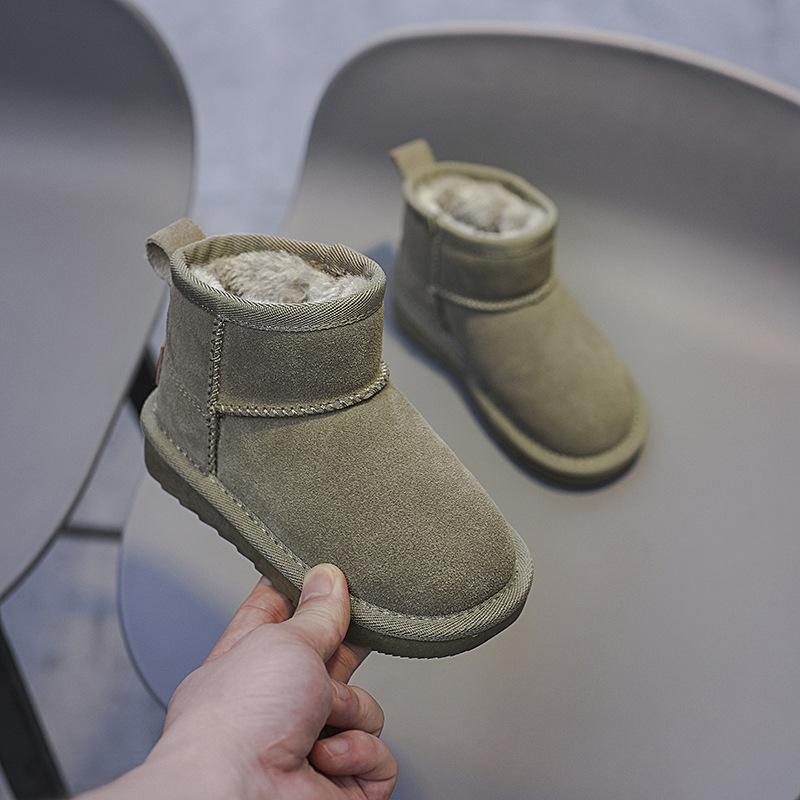 

Корейская версия детских зимних ботинок для мальчиков и младенцев, высокие хлопковые ботинки с ворсом, утолщенные теплые детские ботинки из натуральной кожи, хлопковые ботинки, обувь для девочек 36 зелёный