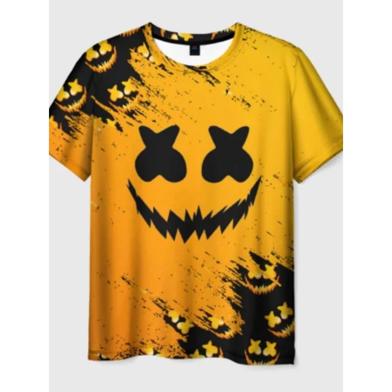 Vtipná trička Módní Hip Hop Potištěná trička Léto Street Tide Módní design Krátký rukáv Ležérní Pánské tričko