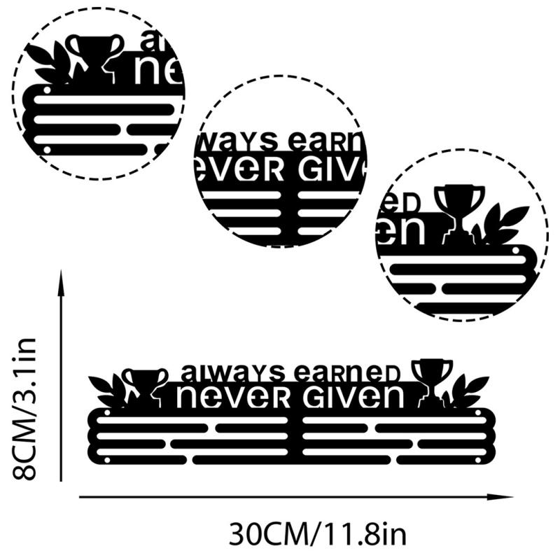Medaillen-Ausstellungsregal Metall Medaillenaufhänger Halter Organizer Wandmontiert Große Kapazität Auszeichnungshalter Für Rennen Fußball Sport Karate
