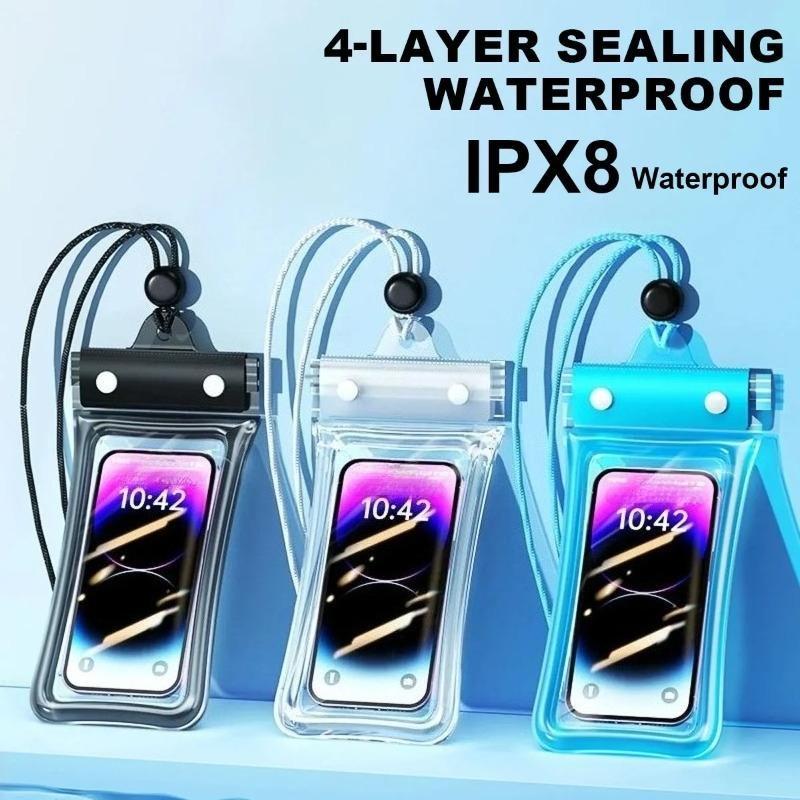 Full View Floating Waterproof Phone Case Underwater Dry Bag with Seal for Swimming, Diving, Beach, Rainy Day & Outdoor Use