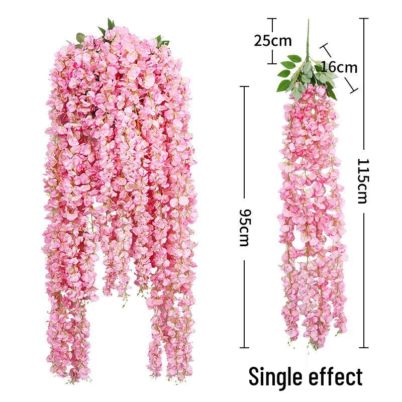 Artificial Wisteria Hydrangea Orchid String for Home Ceiling Decoration