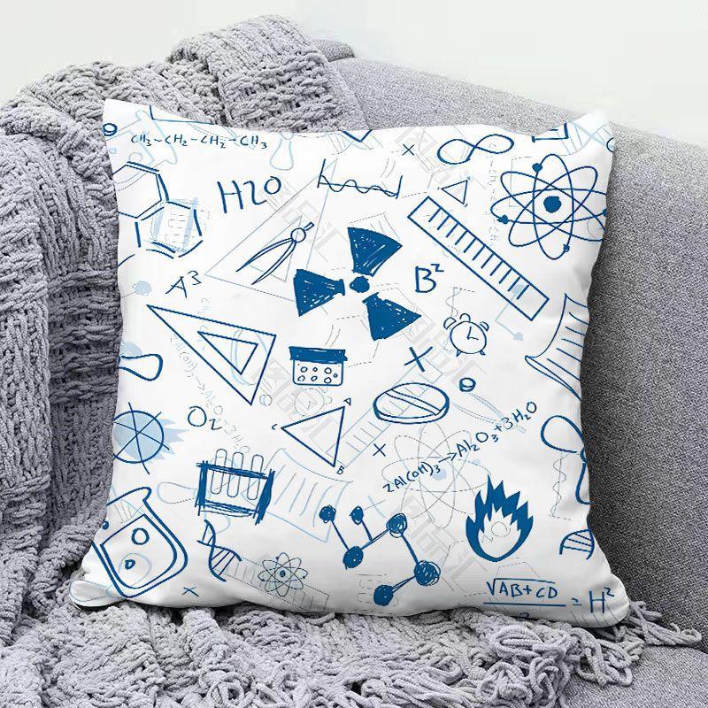 

Простая и персонализированная двусторонняя подушка с математическими формулами, подушка для студенческой аудитории, общежития, подарок учителю, съемная и моющаяся linen-45x45cm double-sided [without pillow core]