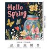 1pc Spring floral shower curtain with hooks, vibrant garden design bathroom decor, perfect for all seasons, durable woven fabric