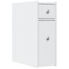 Narrow Bathroom Cabinet with Casters White Engineered Wood