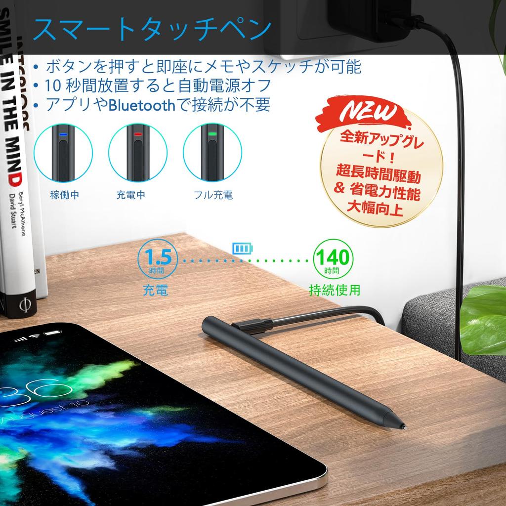 MILPROX Touch Pen for Surface, 4096 Levels of Pressure Sensitivity, Palm Rejection, Magnetic Attachment, Tilt Detection, Right Click, Eraser, Auto-Off
