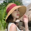Bow straw hat women's summer seaside vacation fashion beach hat big brim shading sun protection show small face