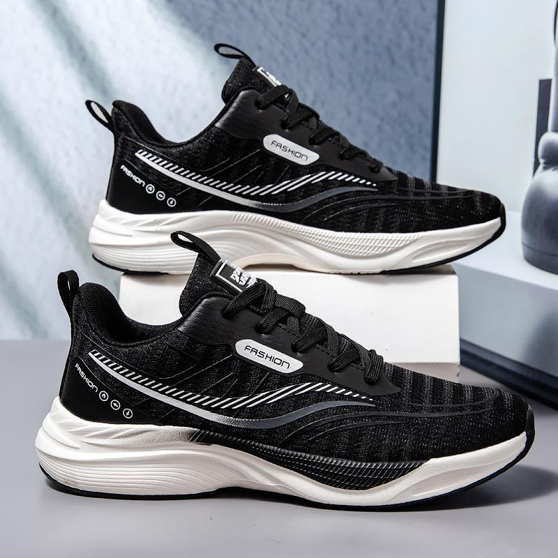 

Men and women with the same fish silk mesh running sports shoes fashion versatile casual student shoes Internet celebrity live broadcast hot sale 44 чорний