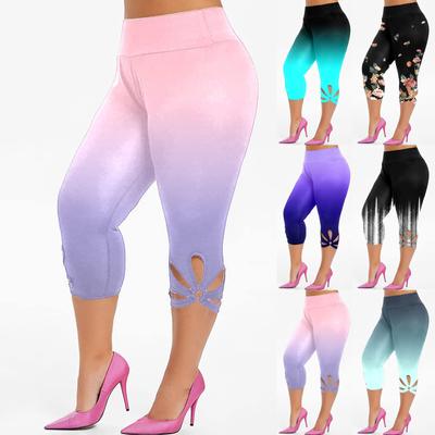 Seven-point Pants Casual Pants Hollow Petals Tight Stretch For Women's Pants