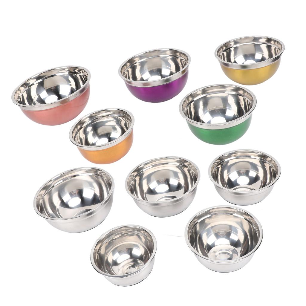 5 Pieces Stainless Steel Bowls with Lids Multipurpose Baking and Mixing Bowl Set for Vegetable Fruit