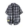Trendy Retro Plaid Plus Size Casual Men's Short Sleeve Shirt C2175-P24