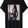 Hot Nun In Latex Leather Black T-Shirt White Sinner Print T-Shirt
