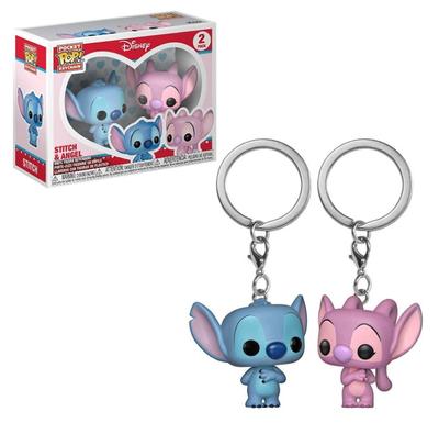Lilo and Stitch Keychains Set Keychain Figures Funko Lilo & Stitch Stitch and Angel Stitch & Angel Disney 2 Keychains