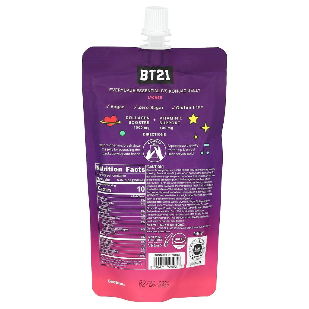 Essential C Galaretka Konjac, Smak Liczi, 150 ml(5,07 uncji płynu)