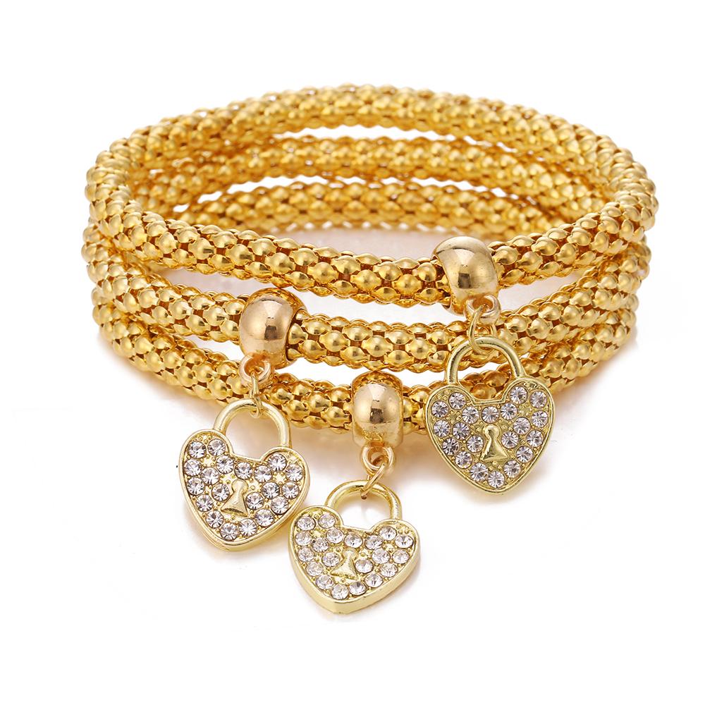 Y2K Classic Love Heart Charm Bracelet Mulheres Arco Corrente Cuff Pulseira Festa Noiva Jóias