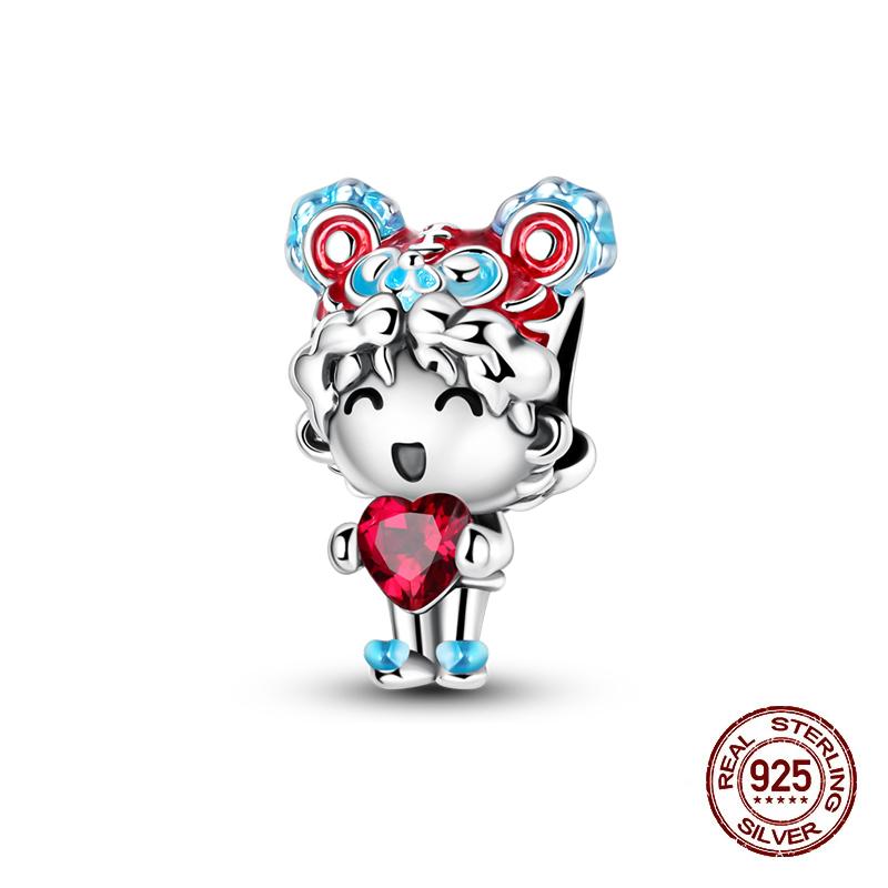 925 Silver Lantern Chinese Knot Charms New Year's Traditional Beads Fit 3mm 925 Exquisite Bracelets Fashion DIY Jewelry Gifts