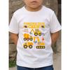 Boys Engineering Vehicle Tool Construction Print Crewneck Short Sleeve Tee