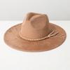 Suede Felt Hat for Men and Women, Couple's Large-brimmed Hat, Flat-brimmed Gentleman's Hat