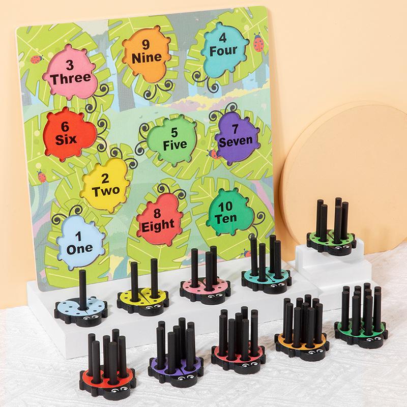 Montessori Ladybug Number Matching Puzzle Educational Toy