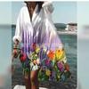 New Hot-selling Women's Clothing Loose Printing Medium and Long Shirt Dress