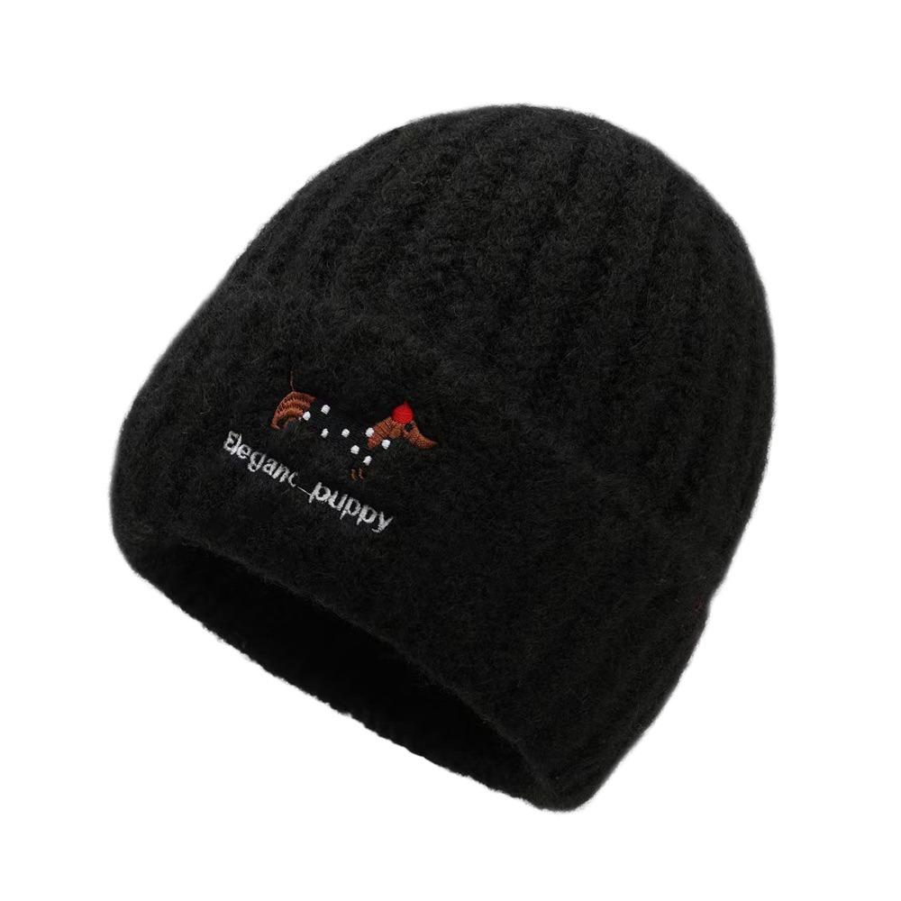 

Thickened Knitted Cap Ear Protection Beanie Hats Fashion Winter Hat Men Women чорний